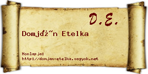 Domján Etelka névjegykártya