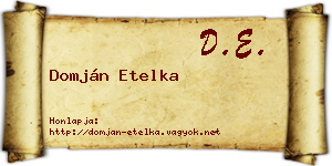 Domján Etelka névjegykártya